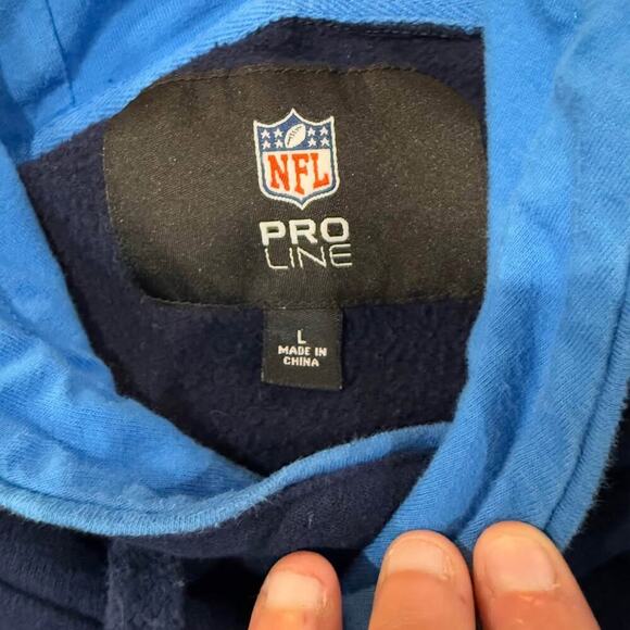 Vintage NFL Pro Line Chargers Hoodie Sweatshirt Blue Mens Size Large Heavyweight - Picture 4 of 8